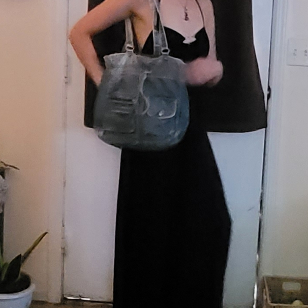 Sparrow True  Charcoal blue purse faux leather